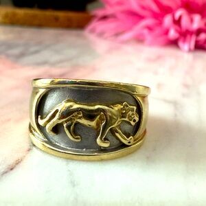 14k panther ring